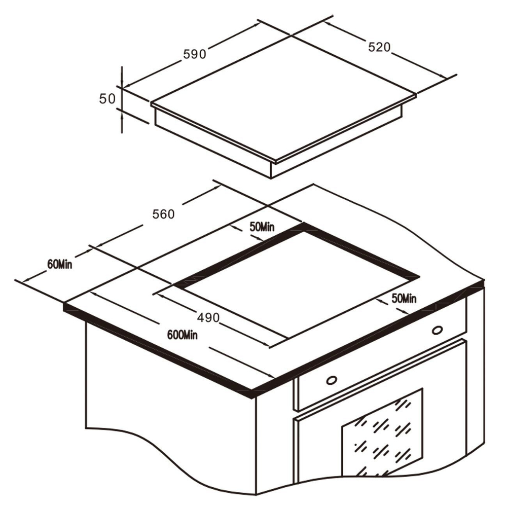 Встраиваемая индукционная панель независимая Kuchenchef KHI601. Товар уцененный