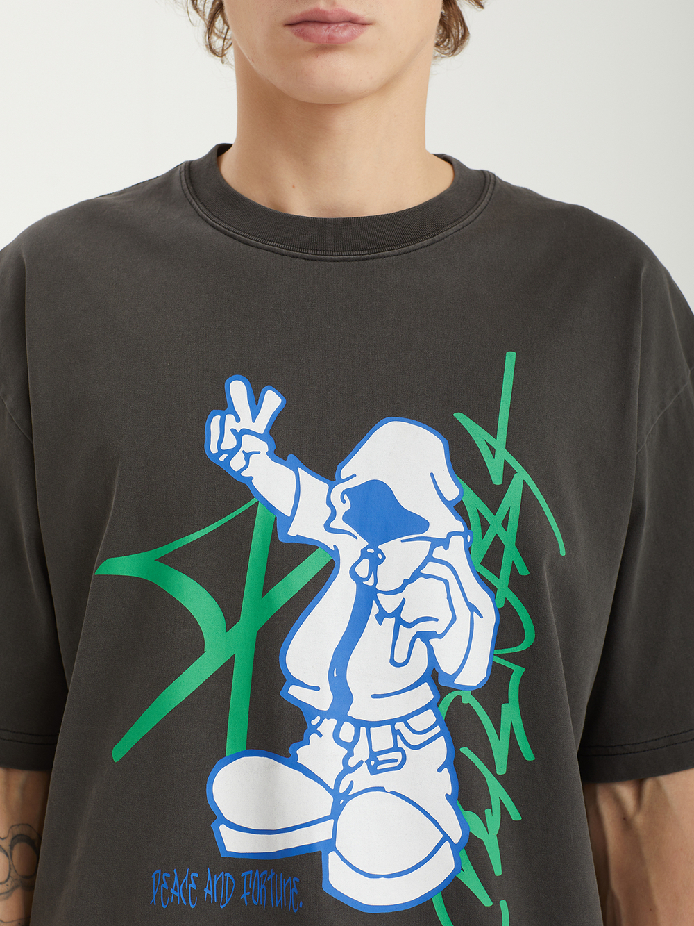Мужская Футболка Pigment Dyed Peace And Fortune