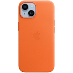 Кожаный чехол с поддержкой MagSafe Apple Leather Case для iPhone 14, Orange (Оранжевый)