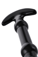 Элегантный чёрный анальный стимулятор с шариками на стволе - 19 см. (Цвет: черный)