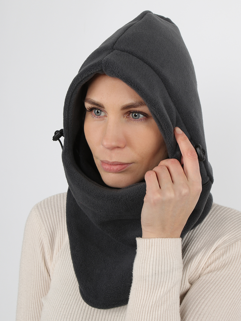 Женская шлем-балаклава "PRIVAL" цвет серый с черным