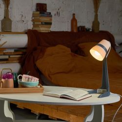 ULO-K22 D-E14-A BLACK-CREAM Светильник настольный. 40W. Цоколь E14. Механический выключатель. Черный с кремовым. ТМ Uniel