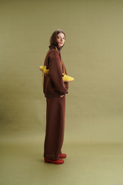 Брюки-бананы с начесом, "Коричневые"