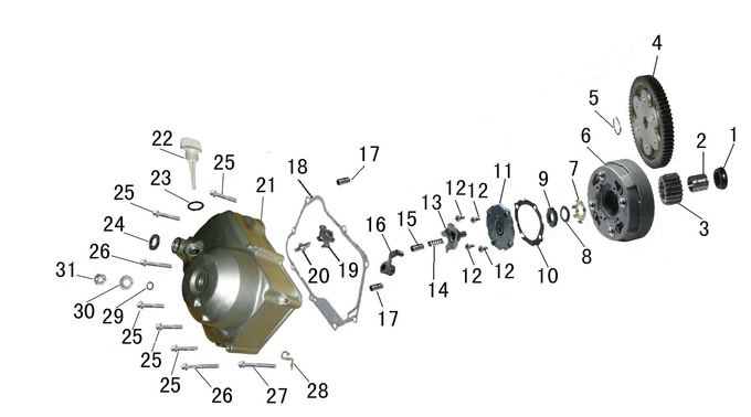 Запчасти двигателя D к квадроциклу Motax GEKKON 110