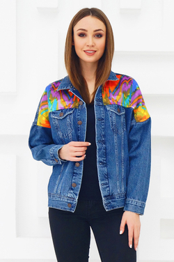 LIGVIANNI Джинсовая куртка Denim Jacket PRINT
