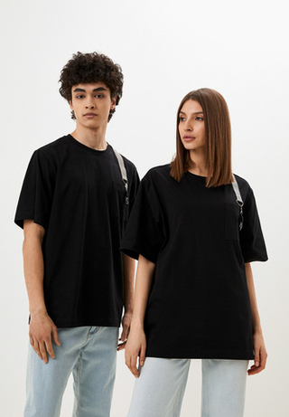 Футболка оверсайз унисекс "Та самая счастливая футболка", цвет черный