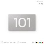 Номер на дверь квартиры 101, табличка на дверь офиса, кабинета, аудитории, склада, голубой 120х70 мм, Айдентика Технолоджи