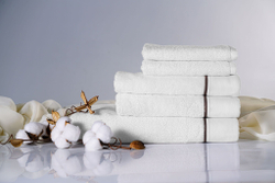 Набор полотенец 3шт Claire Batiste Atelier Brise белый с коричневым кантом