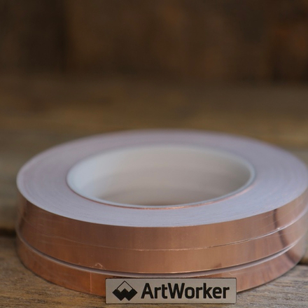 Фольга витражная медная на белой подложке Китай 9.6 мм