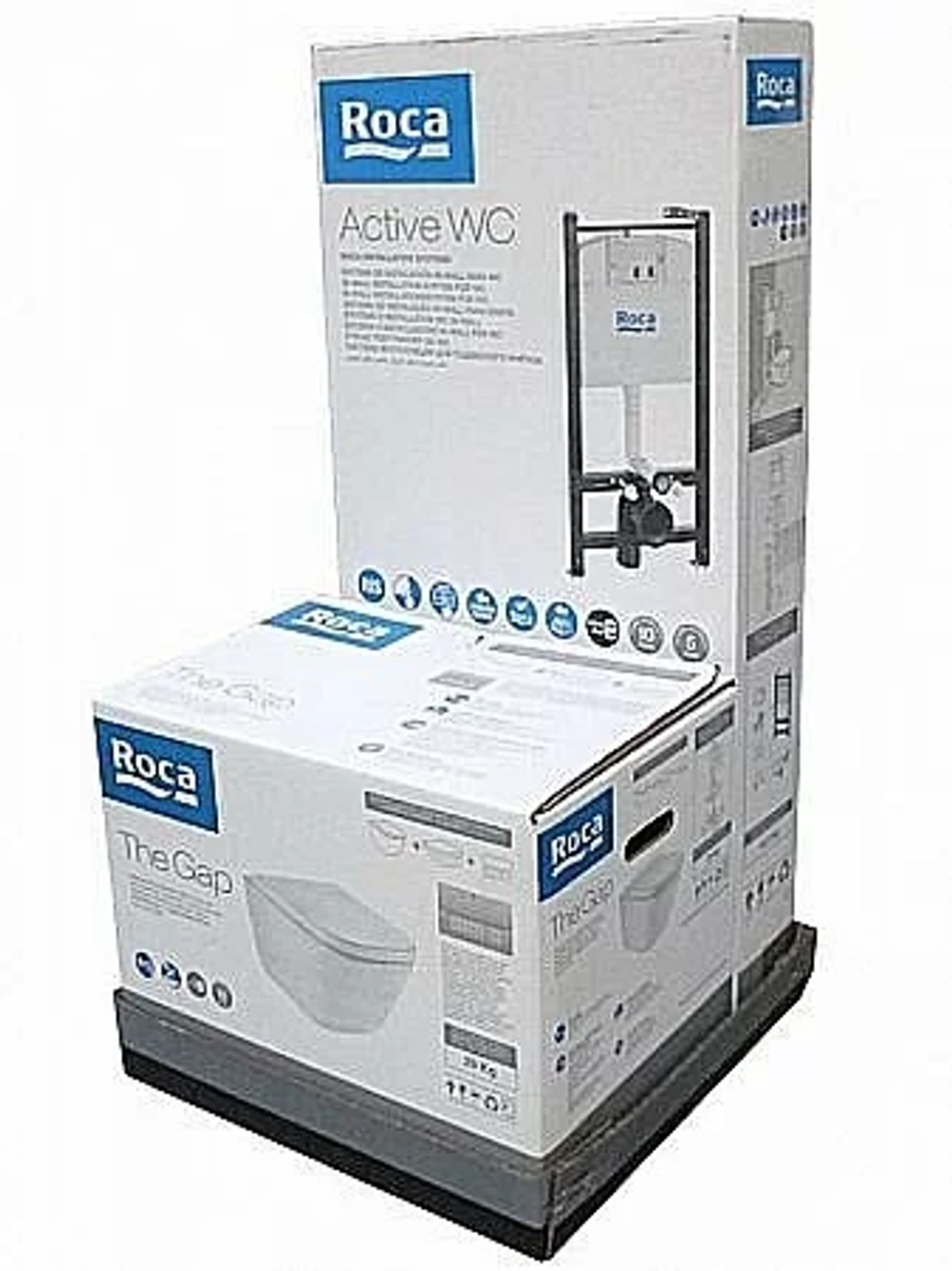 Унитаз подвесной Roca The Gap 893104100 безободковый, с инсталляцией, с крышкой микролифт, белый/кнопка хром