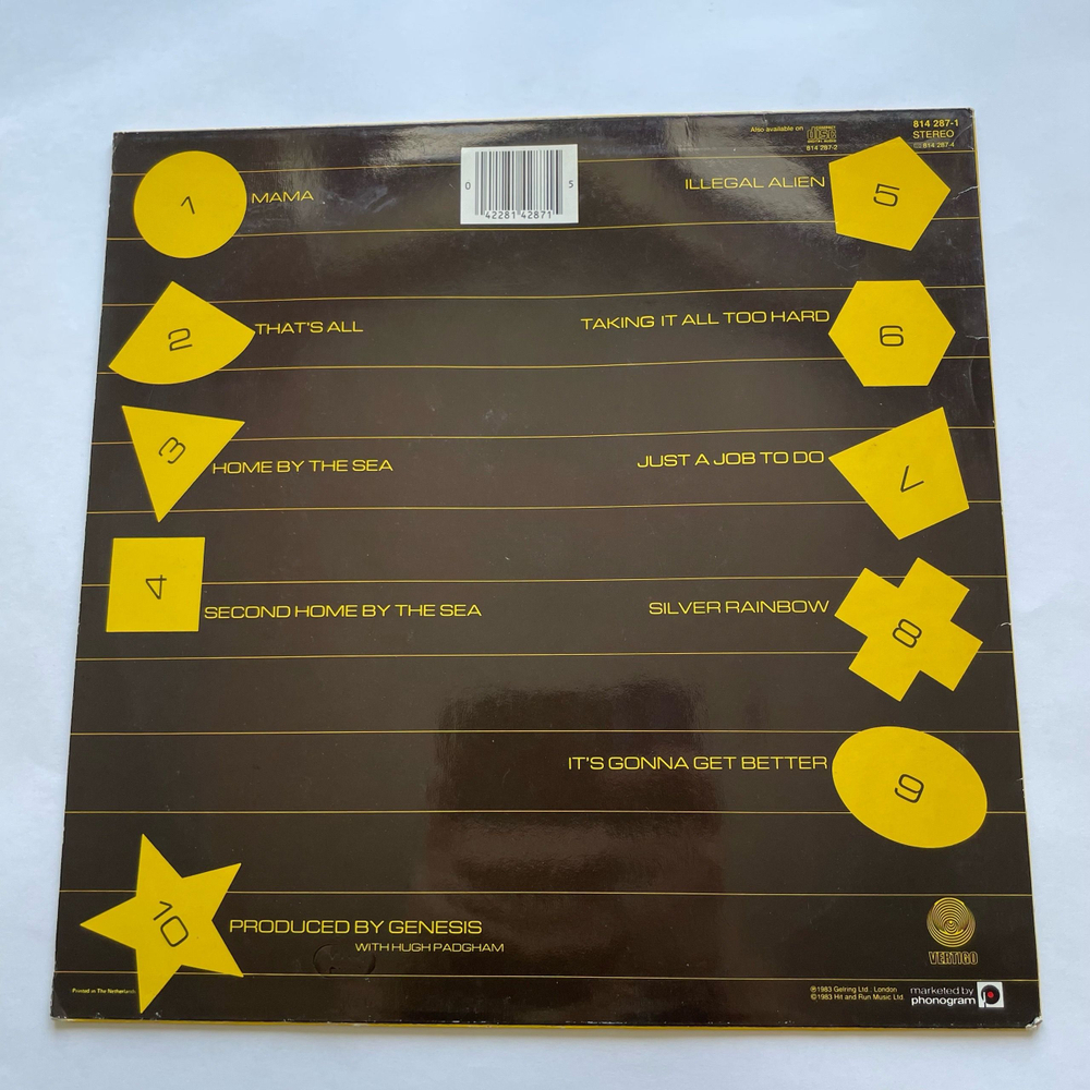 Винтажная виниловая пластинка LP Genesis Mama (Нидерланды 1983)