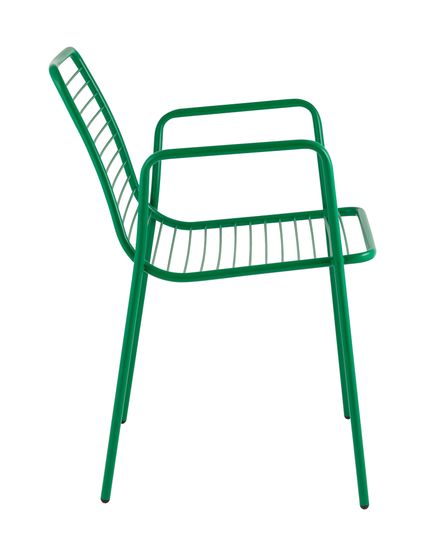 Стул с подлокотниками Дели металл зеленый