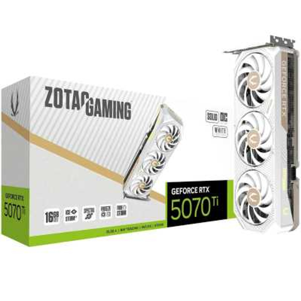 Видеокарта Zotac nVidia GeForce RTX 5070 Ti Solid Core OC White Edition 16Gb ZT-B50710Q2-10P