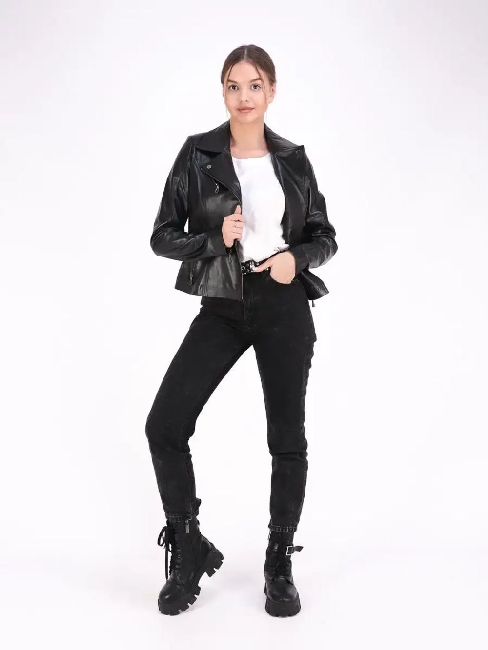 Косуха кожаная куртка женская Турция