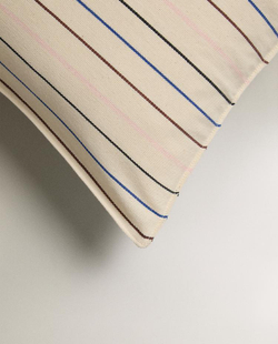 ZARA HOME НАВОЛОЧКА В КОНТРАСТНУЮ ПОЛОСКУ, ЖЕЛТОВАТО-БЕЛЫЙ