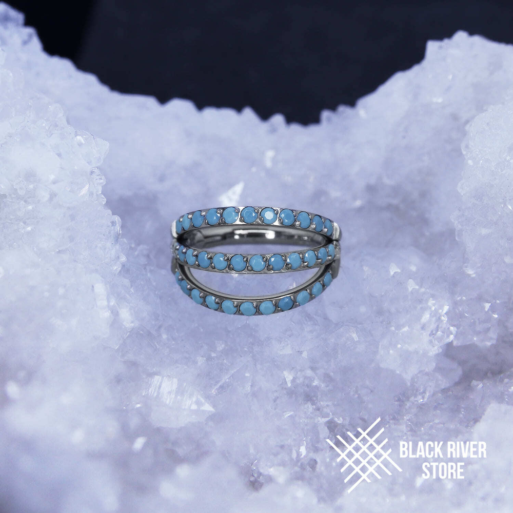 Кликер Triple Turquoise CZ 1.2мм