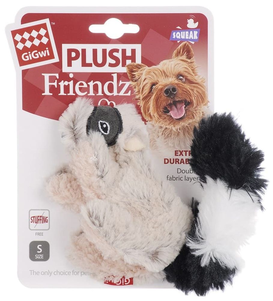 GiGwi 75307 Игрушка Енот с пищалкой 15см