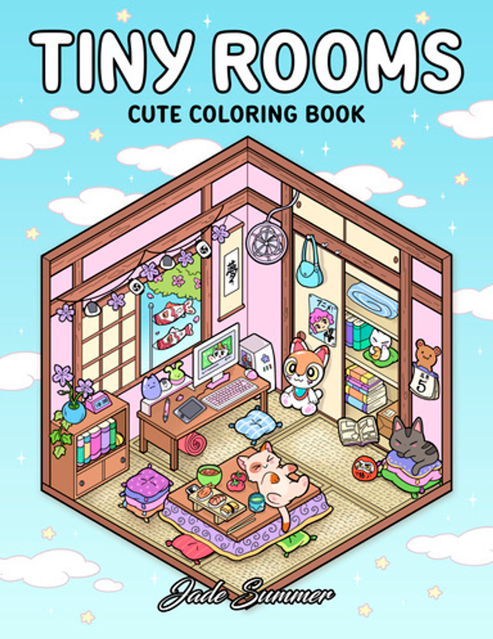 Tiny Rooms: Cute Coloring Book