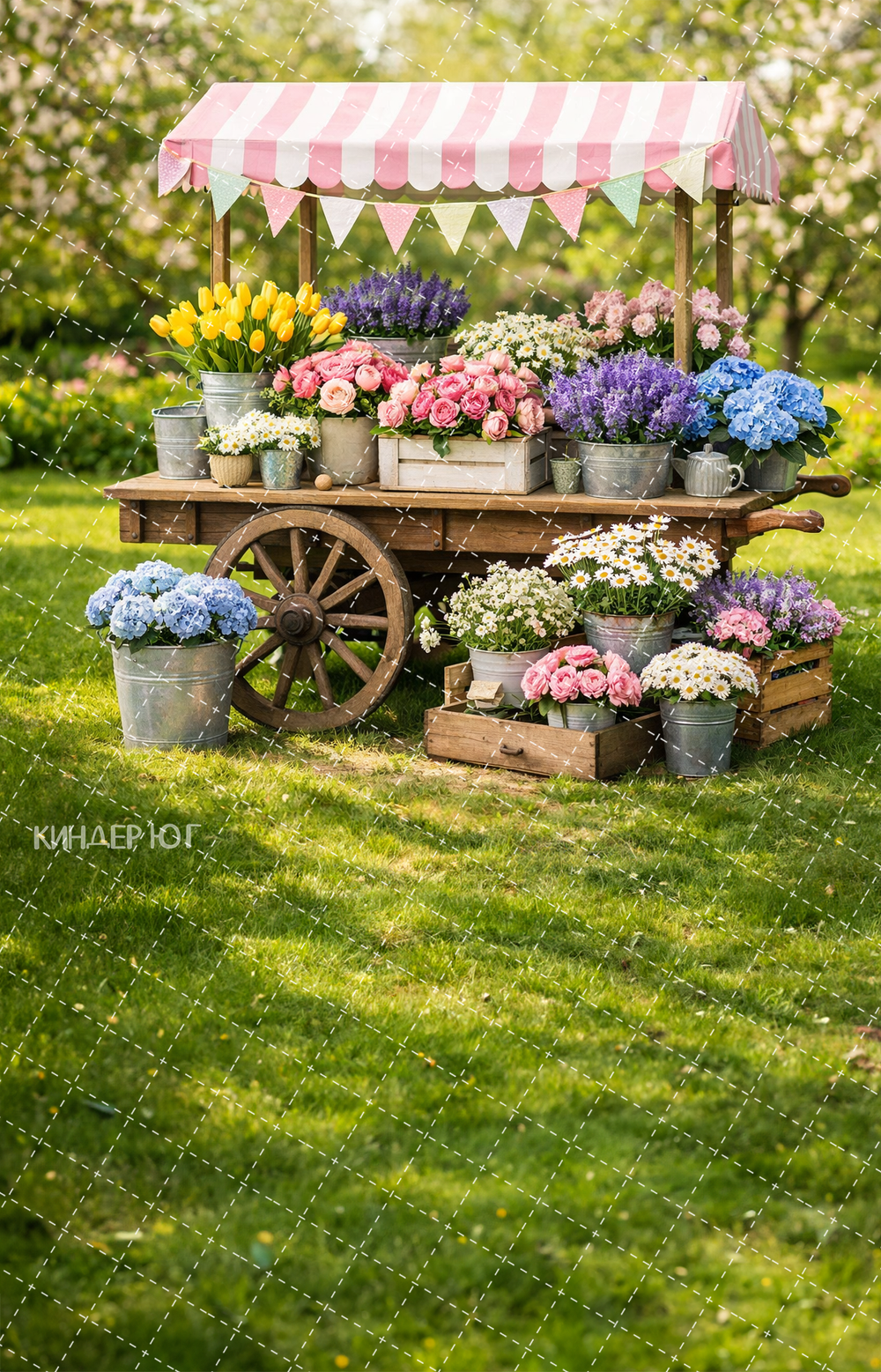 Фотофон "Телега с цветами" арт. ФФ903-90