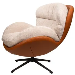 Кресло BLISS оранж/серый, экокожа, шенилл