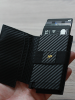 Картхолдер кошелёк из карбоновой кожи