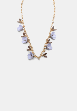 STRADIVARIUS Ожерелье с цветочными подвесками, экрю