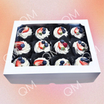 Коробка под капкейки с окошком 350*250*100 мм (12) (белая) целлюлозный картон с односторонним мелованным покрытием, премиум, 10шт