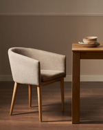 Harlan Стул из коричневой синели с ножками из массива ясеня