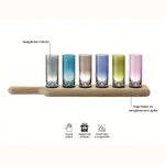 Набор стопок на деревянной подставке paddle, 40 см, разноцветный, 6 шт.