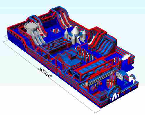 Коммерческий надувной парк «Космоленд», 48,6*23,7*7,5 м