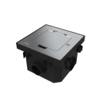 MultiDesk Лючок с розеткой 2К+З, 16А/250В, IP44 с монтажной коробкой для бетонных полов Серебро, тип