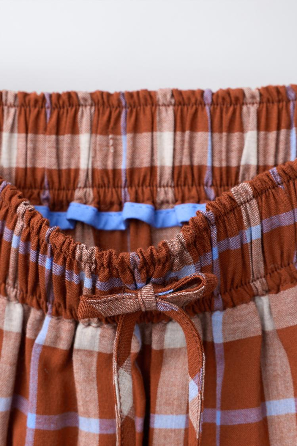 ZARA ЮБКА МИДИ В КЛЕТКУ, ЧЕРЕПИЧНЫЙ