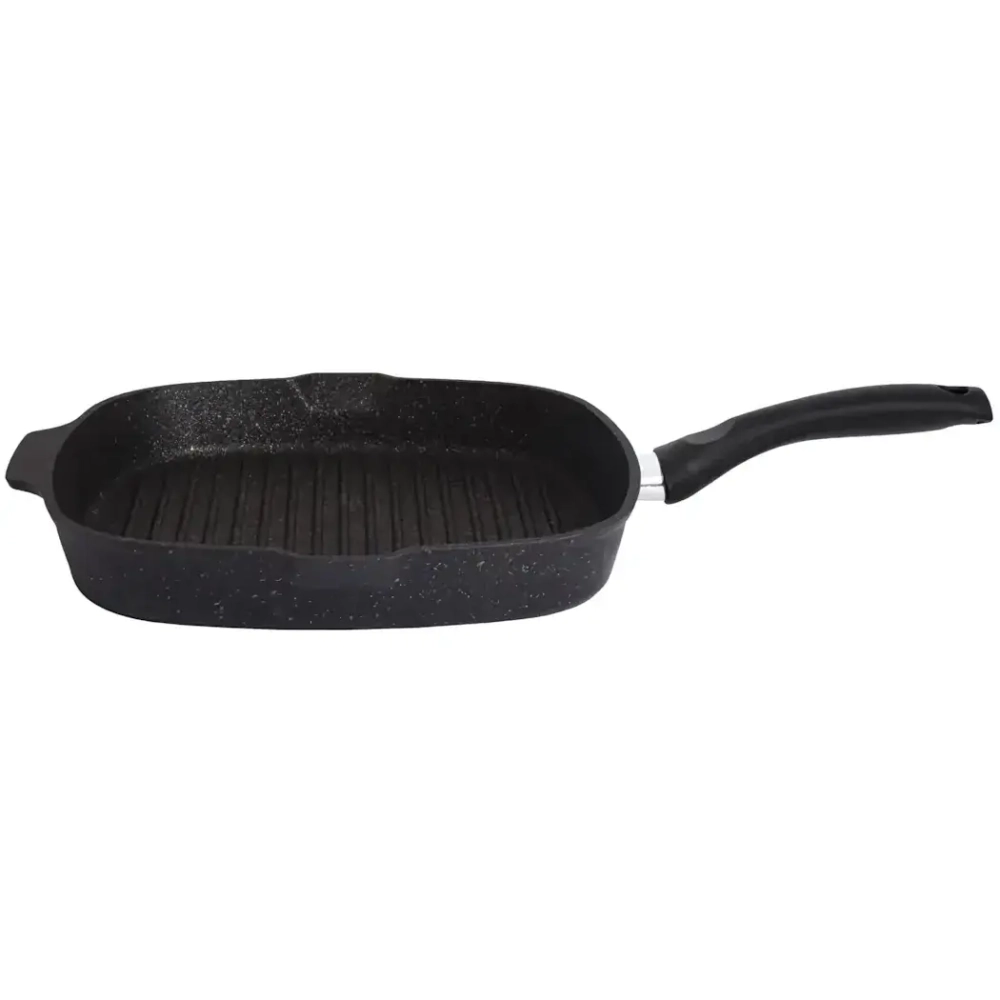 Сковорода-гриль квадратная 28х28см со съемной ручкой и стекл. крышкой «Granit ultra» (original) сгкго282а