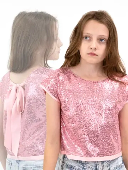 Блузка топ с пайетками для девочки