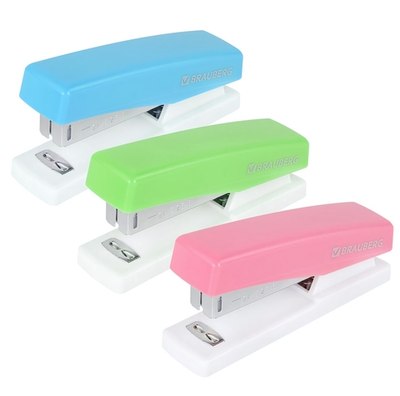 Степлер №24/6, 26/6 "Style" до 25 листов, ассорти (BRAUBERG)