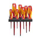 Набор отверток диэлектрических до 1000 В, 8 шт, тестер, CrMo, двухкомпонентные рукоятки Gross 12950