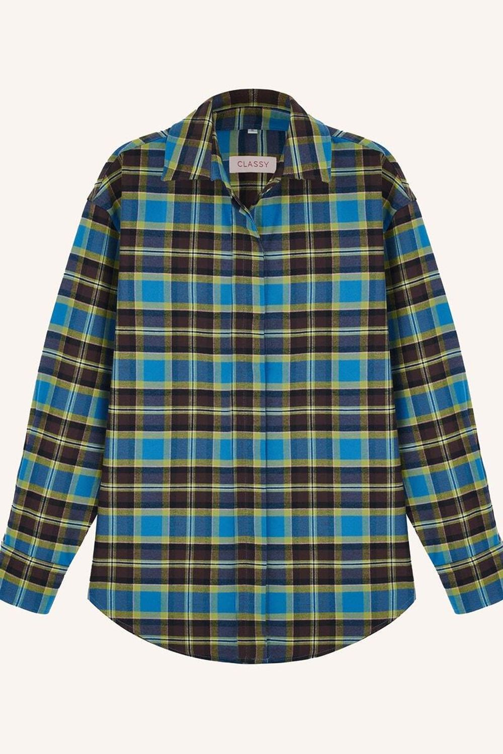 Рубашка Хельсинки синяя клетка фланель