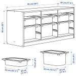 Стеллаж - IKEA TROFAST, 99х44х56 см, белый/темно-серый/серо-зеленый, ТРУФАСТ ИКЕА