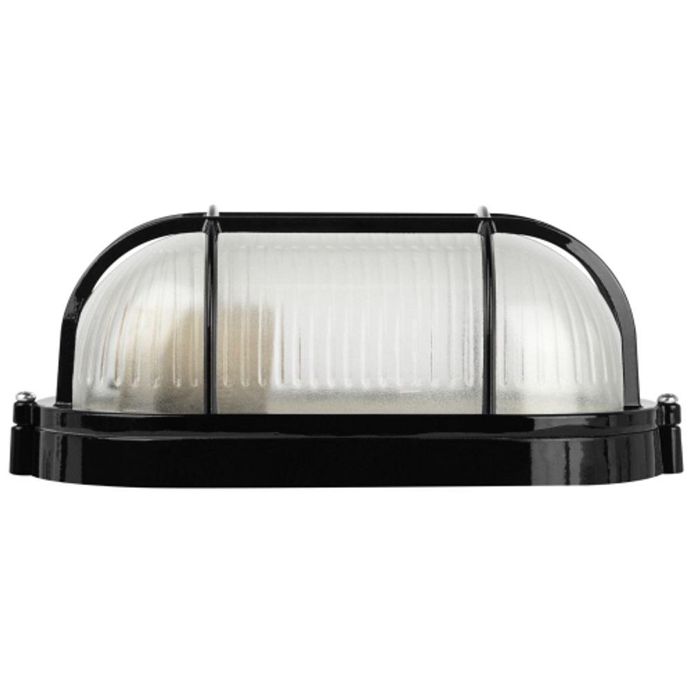 Светильник ЭРА НБП 04-60-002 Акватермо алюминий/стекло решетка IP54 E27 max 60Вт 212х105 овал черный термостойкий