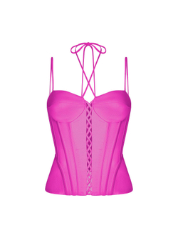 Топ бюстье корсетного типа из сатина со шнуровкой