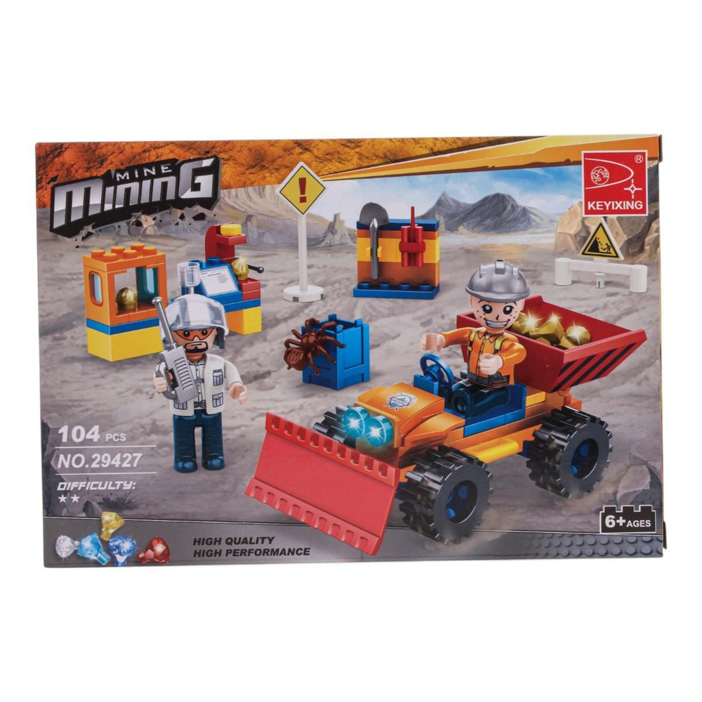 Конструктор блочный Аусини Добыча полезных ископаемых 104дет., коробка 29427