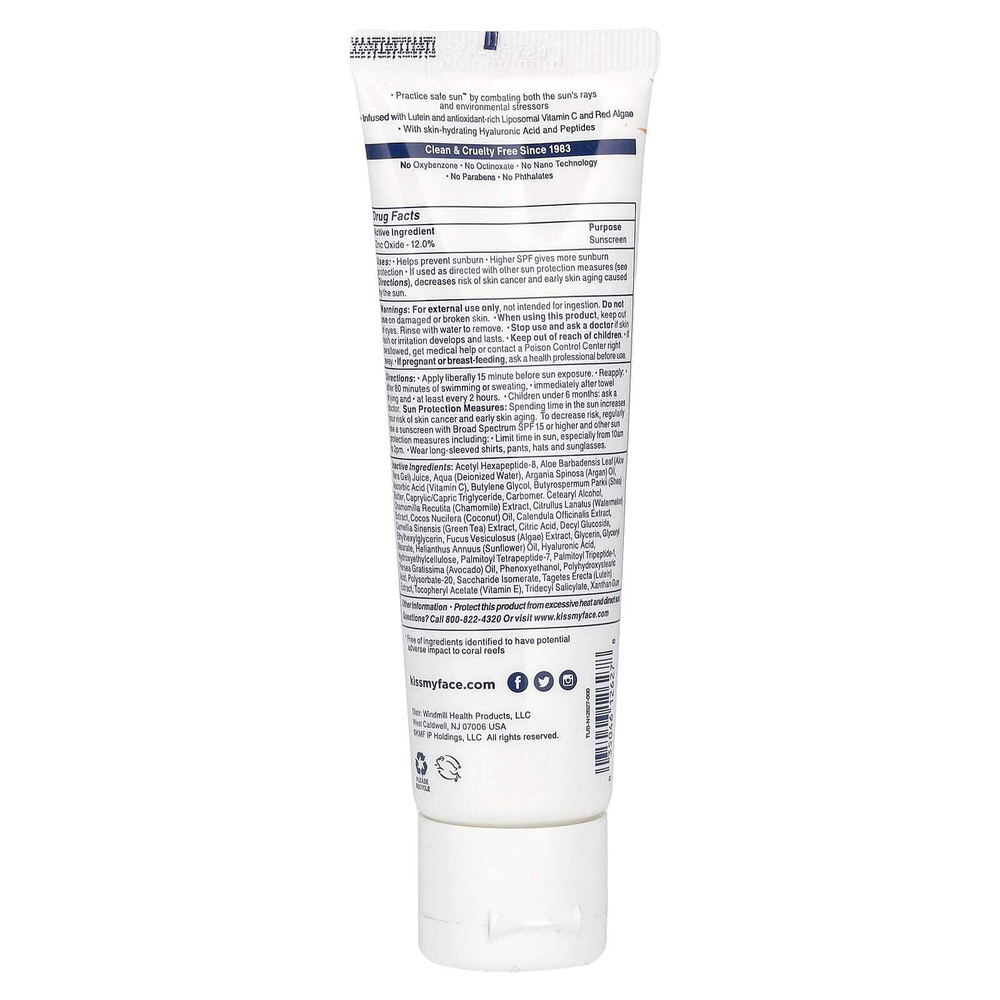 Kiss My Face, 50 Face Factor, минеральное солнцезащитное средство, SPF 50, 59 мл (2 жидк. унции)