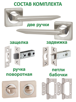 Ручки дверные межкомнатные с защелкой и фиксатором