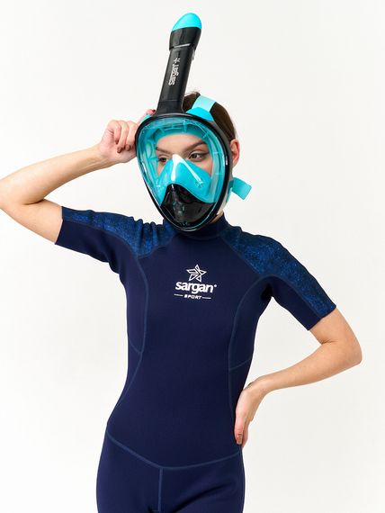 Маска полнолицевая Sargan Планета океан 2.0 черный/бирюзовый