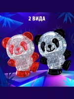 Пазл 3D кристаллический Панда, 53 деталей, цвет бело-красный