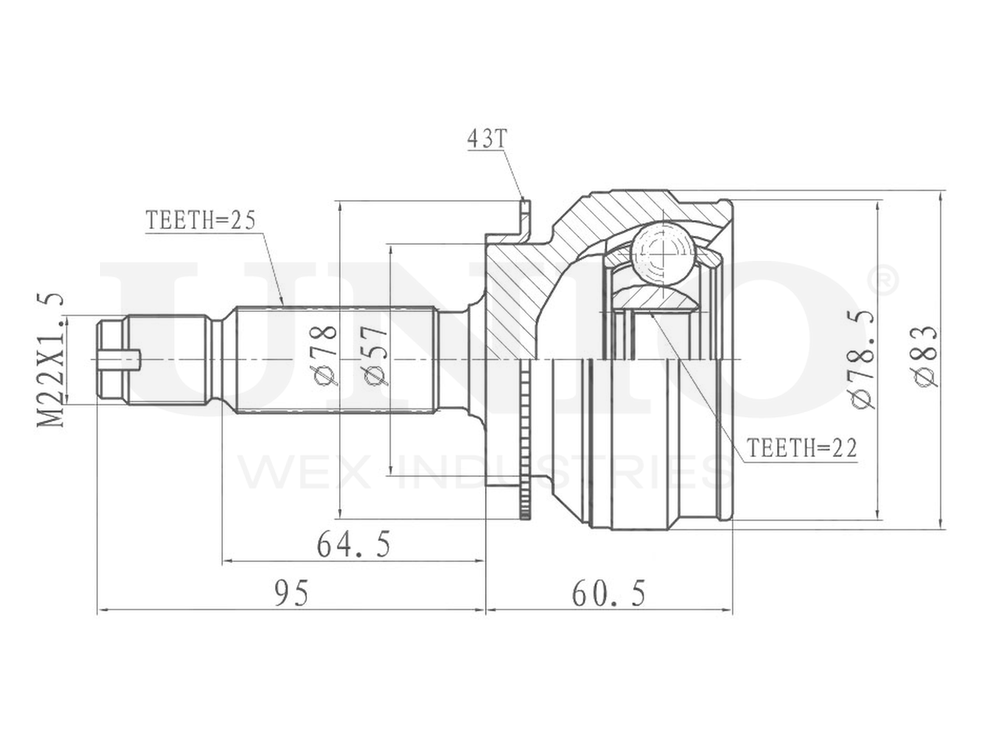 ШРУС внешний UNIO CVJ-20254