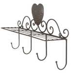 Полка-вешалка "Сердце" 40x11x24см Металл