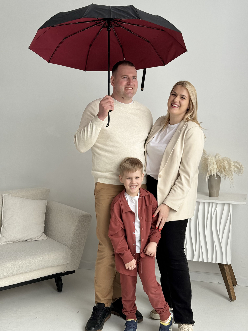 Зонт автомат c системой антиветер женский и мужской большой купол 10 спиц. Цвет синий.