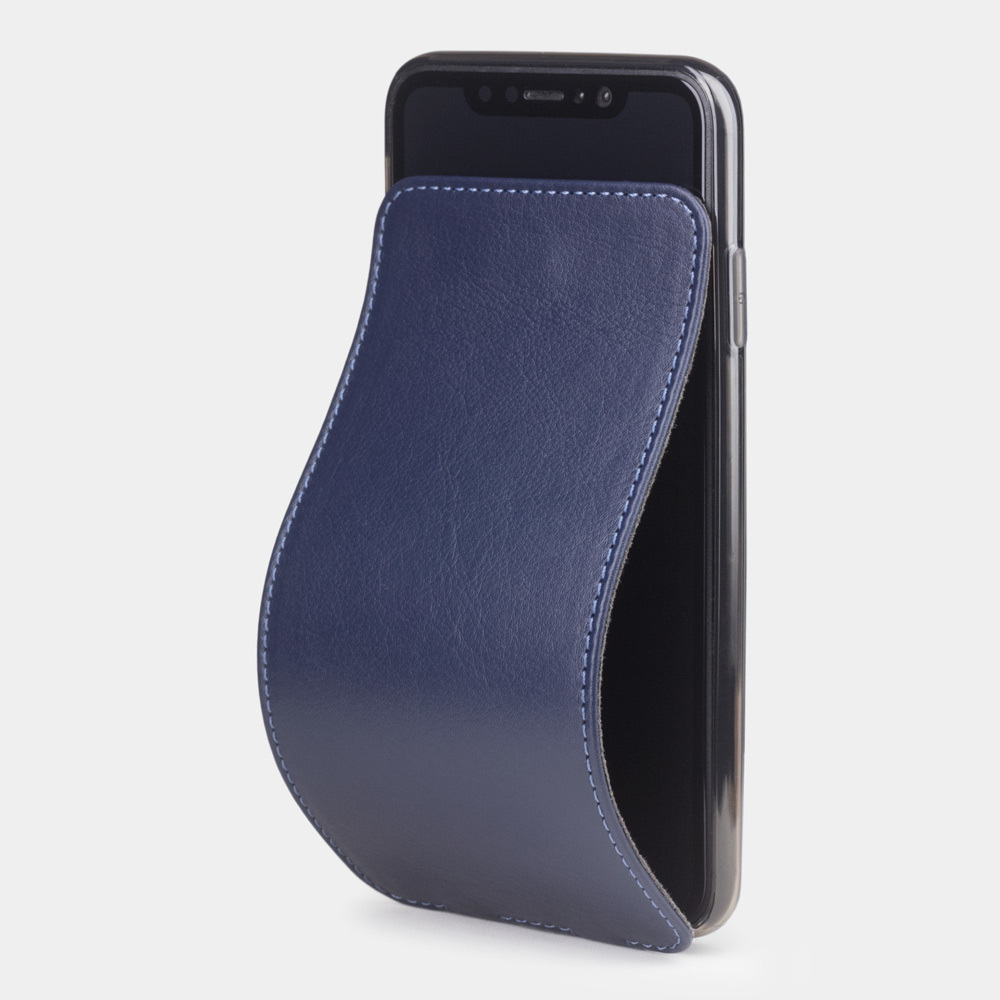 Чехол для iPhone XS Max из натуральной кожи теленка, синего цвета