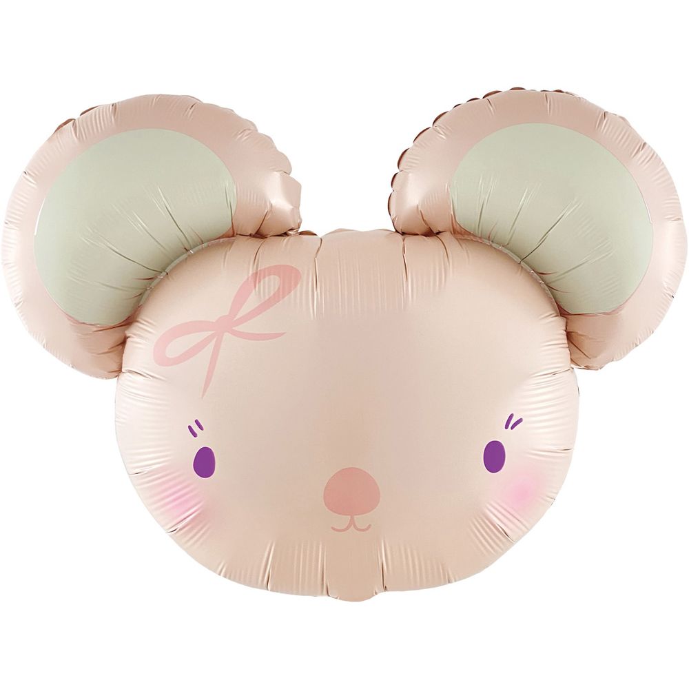 Шар (28''/71 см) Фигура, Милая мышка, Розовый, 1 шт. в уп.